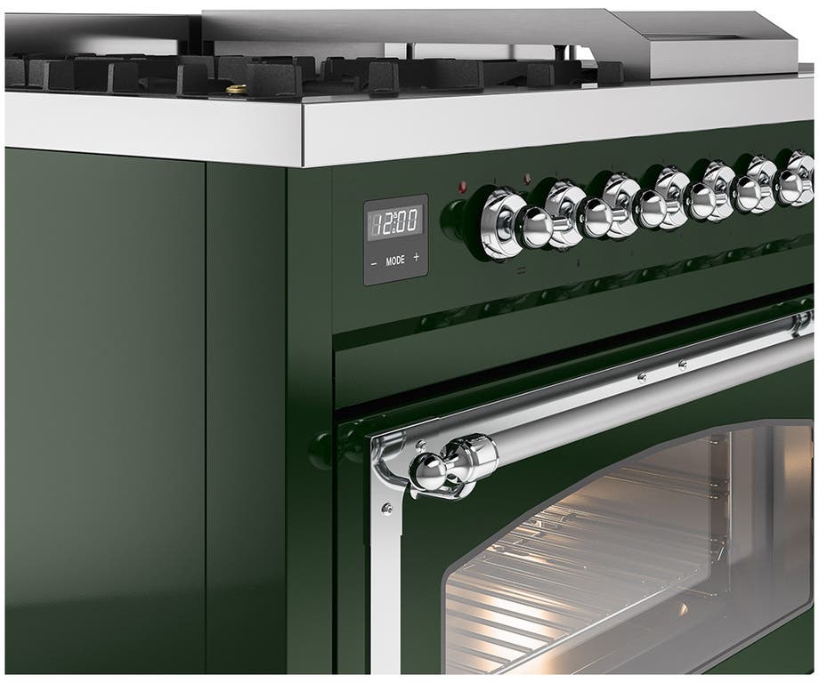 Ilve UN48FSNMPEGCLP Emerald Green With Chrome Knobs, Liquid Propane