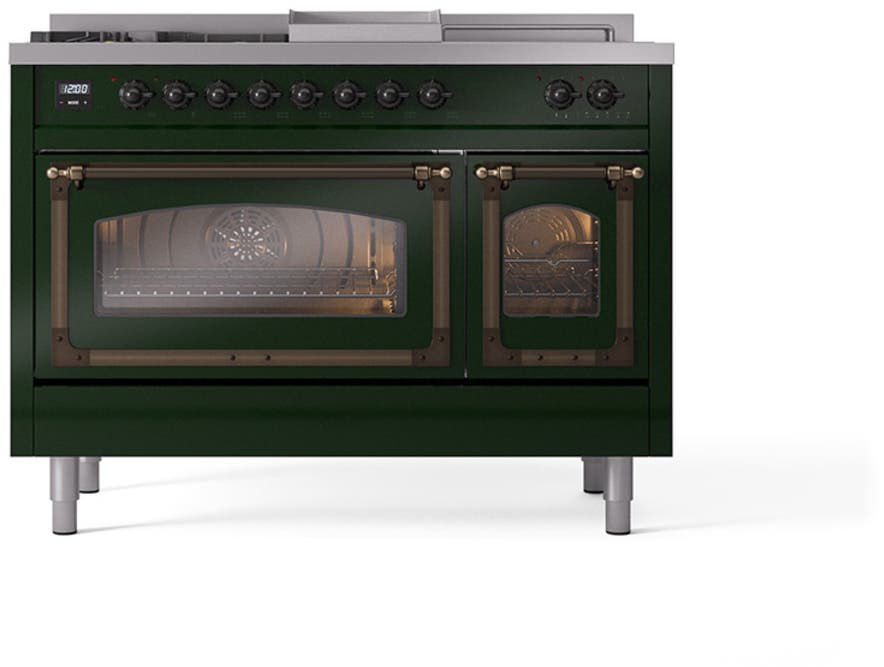 Ilve UN48FSNMPEGB Emerald Green With Bronze Knobs, Natural Gas