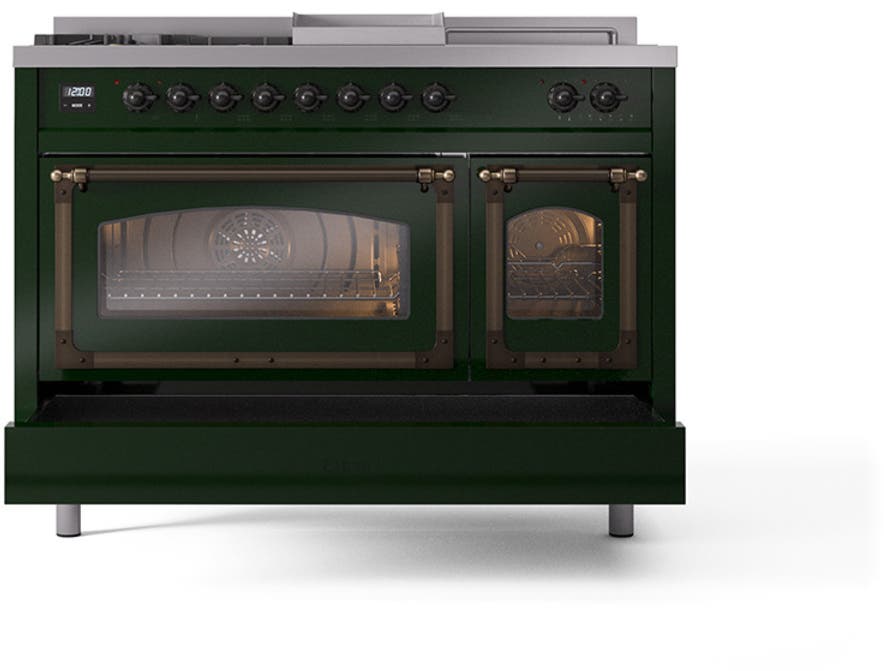 Ilve UN48FSNMPEGB Emerald Green With Bronze Knobs, Natural Gas