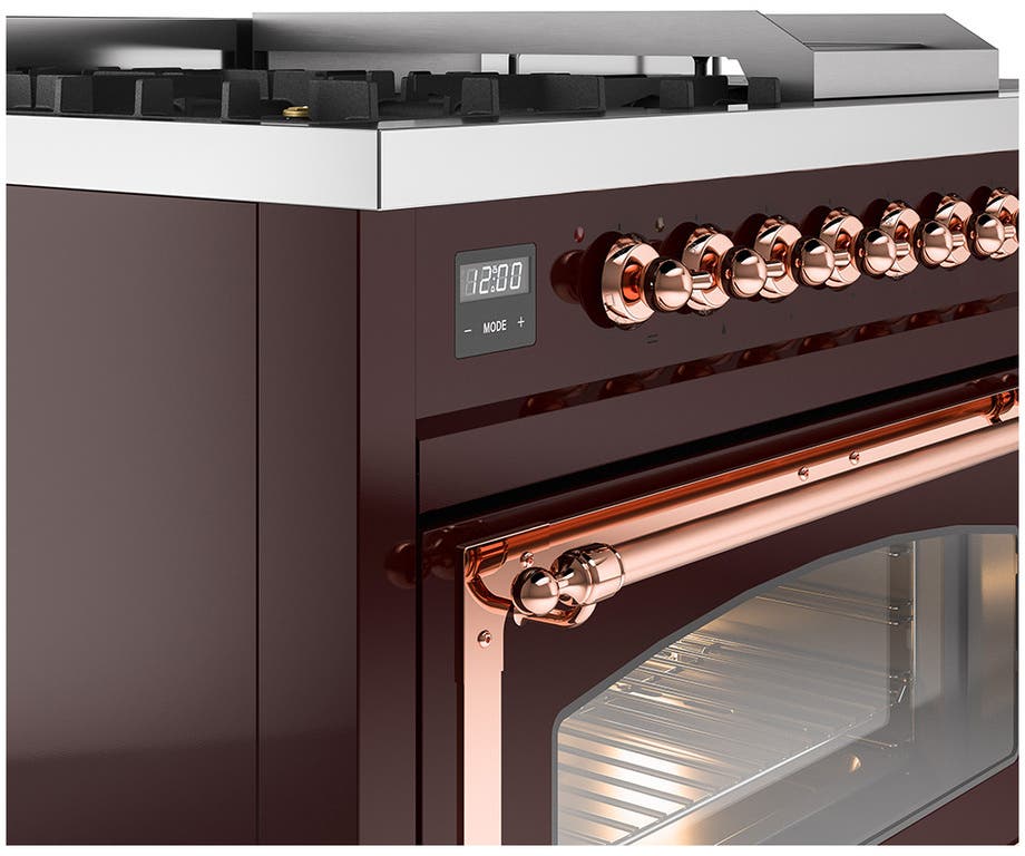 Ilve UN48FSNMPBUPLP Burgundy With Copper Knobs, Liquid Propane