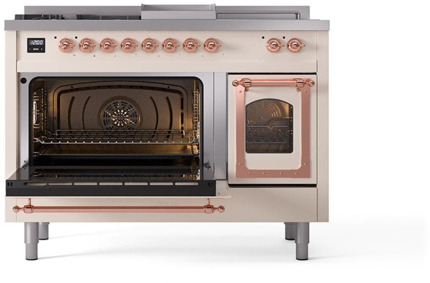 Ilve UN48FSNMPAWP Antique White With Copper Knobs, Natural Gas
