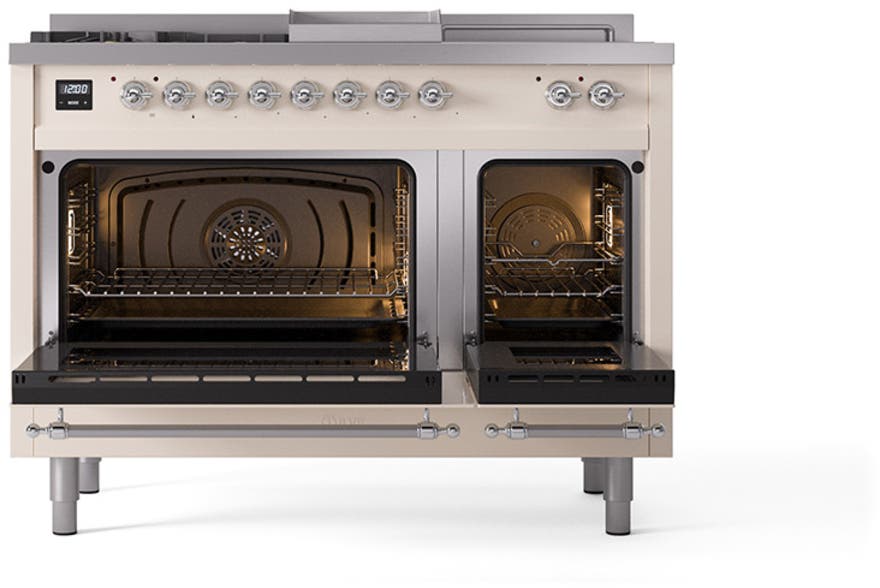 Ilve UN48FSNMPAWCLP Antique White With Chrome Knobs, Liquid Propane
