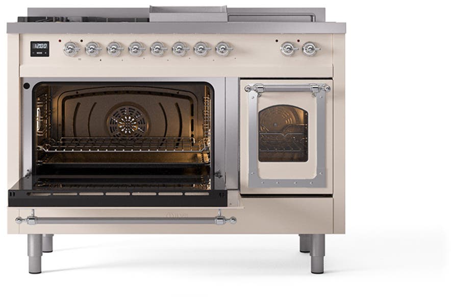 Ilve UN48FSNMPAWC Antique White With Chrome Knobs, Natural Gas