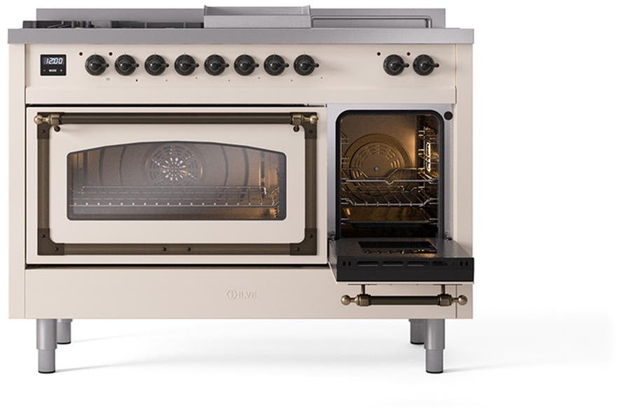 Ilve UN48FSNMPAWB Antique White With Bronze Knobs, Natural Gas