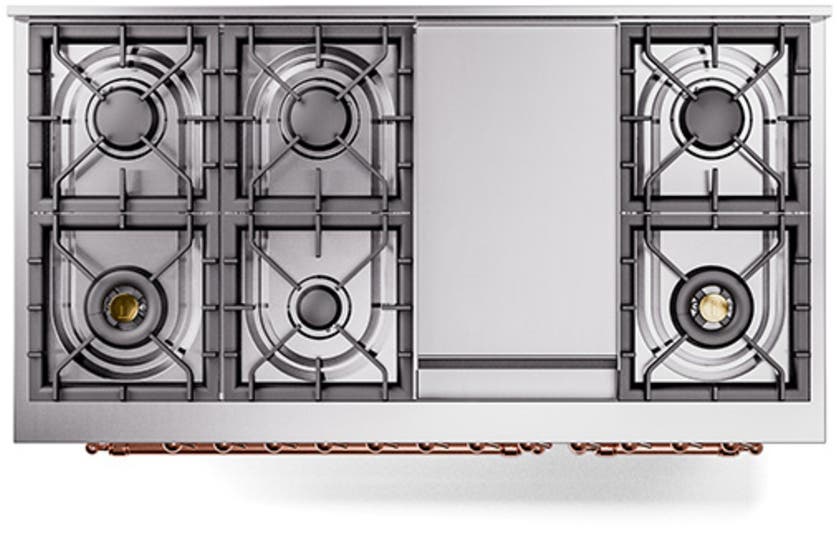 Ilve UN48FQNMPWHP White With Copper Knobs, Natural Gas