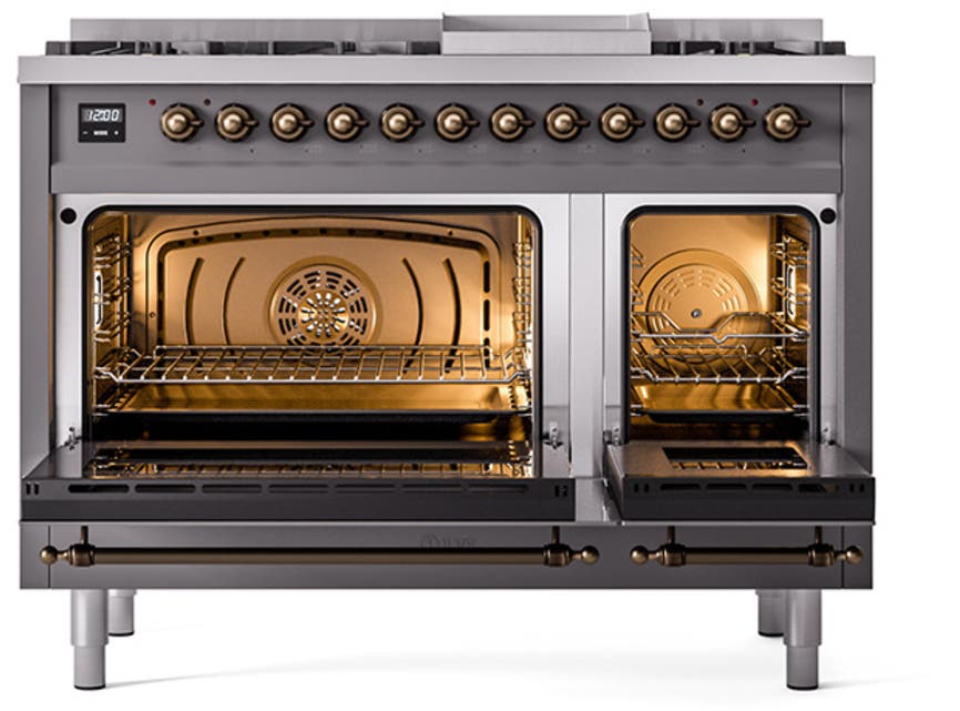 Ilve UN48FQNMPMGBLP Graphite Matte With Bronze Knobs, Liquid Propane
