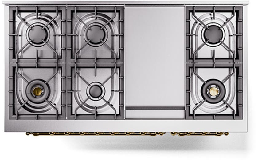 Ilve UN48FQNMPMBGLP Midnight Blue With Brass Knobs, Liquid Propane