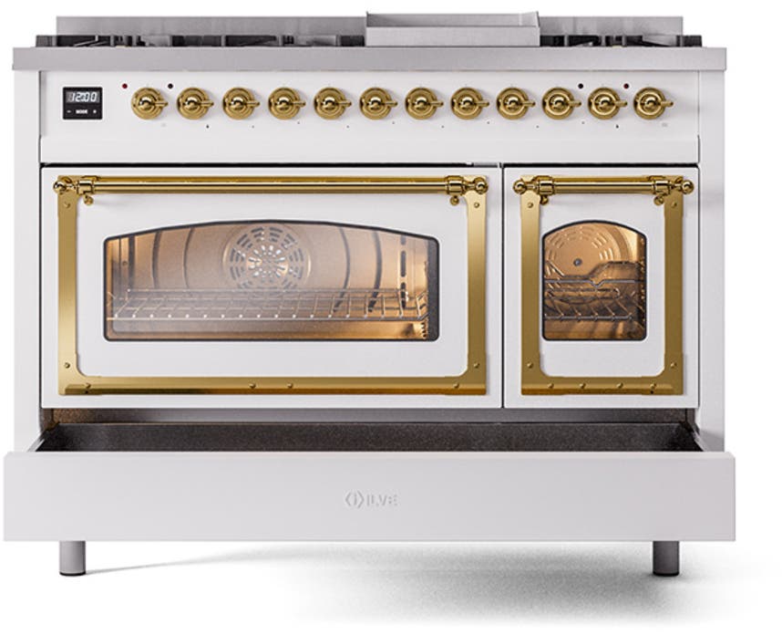 Ilve UN48FNMPRAG Ral Custom Color With Brass Knobs, Natural Gas