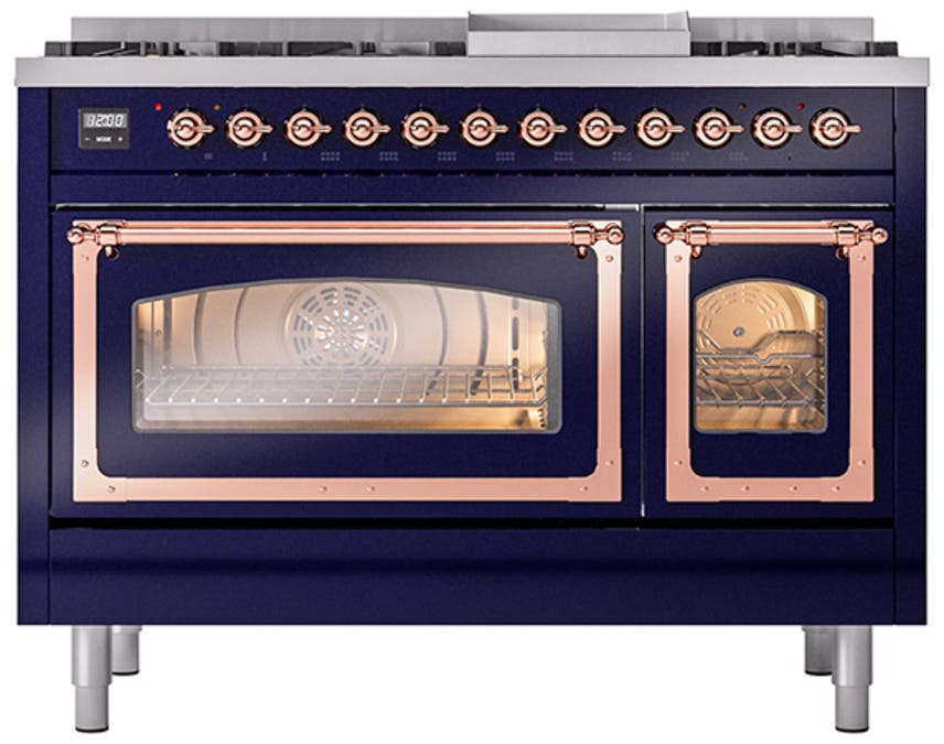 Ilve UN48FNMPMBPLP Midnight Blue With Copper Knobs, Liquid Propane