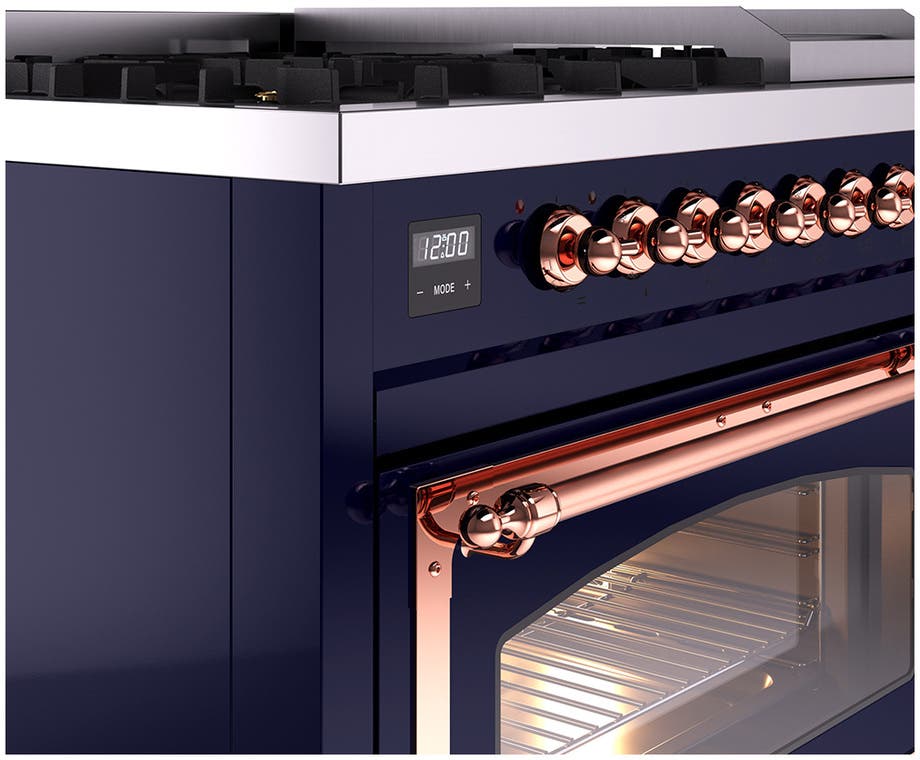 Ilve UN48FNMPMBP Midnight Blue With Copper Knobs, Natural Gas