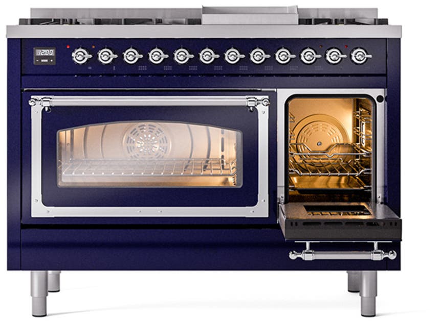 Ilve UN48FNMPMBCLP Midnight Blue With Chrome Knobs, Liquid Propane