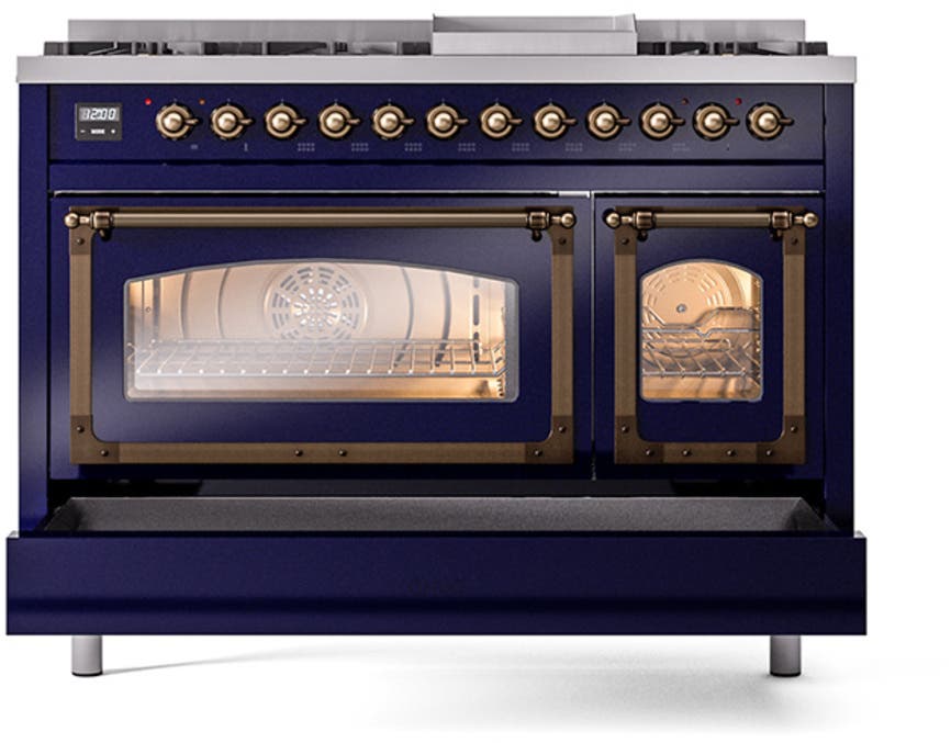 Ilve UN48FNMPMBBLP Midnight Blue With Bronze Knobs, Liquid Propane
