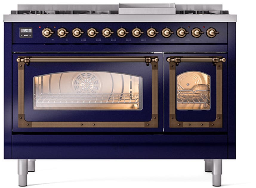 Ilve UN48FNMPMBB Midnight Blue With Bronze Knobs, Natural Gas
