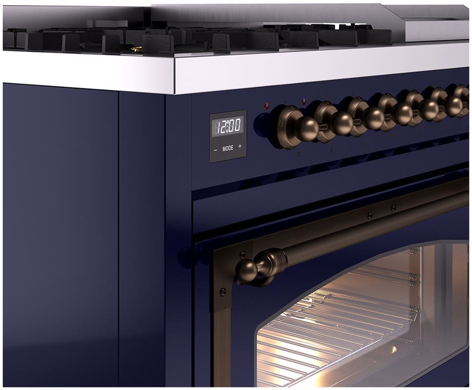 Ilve UN48FNMPMBB Midnight Blue With Bronze Knobs, Natural Gas