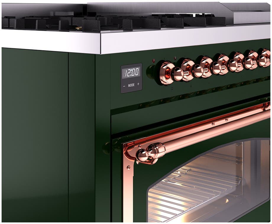 Ilve UN48FNMPEGPLP Emerald Green With Copper Knobs, Liquid Propane