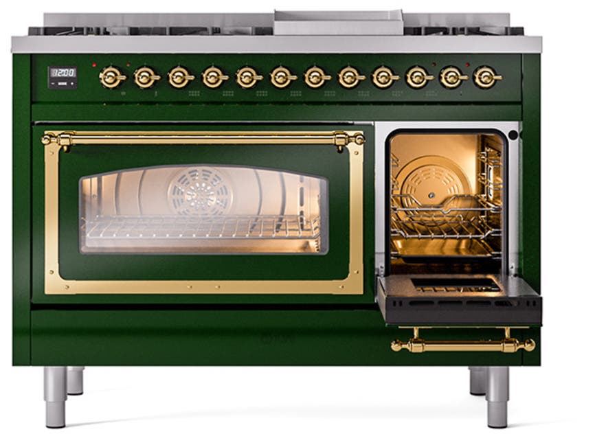 Ilve UN48FNMPEGG Emerald Green With Brass Knobs, Natural Gas