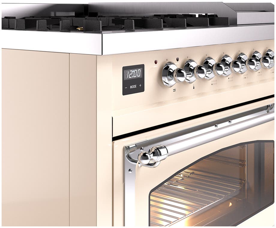 Ilve UN48FNMPAWC Antique White With Chrome Knobs, Natural Gas