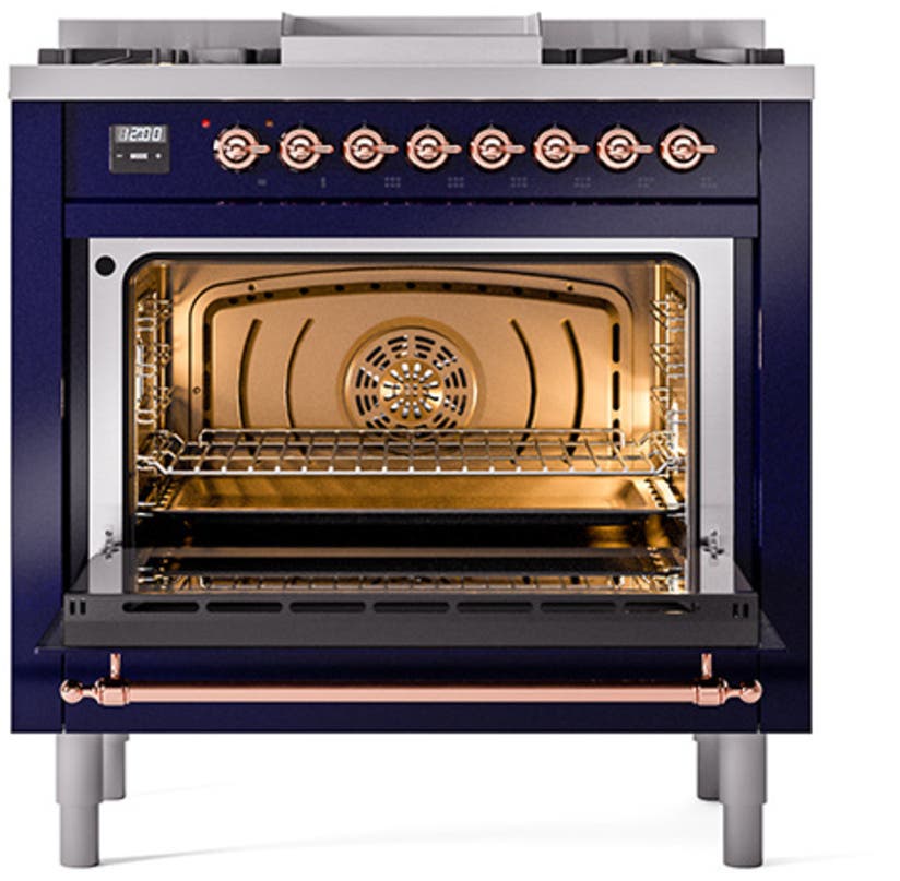 Ilve UN36FNMPMBPLP Midnight Blue With Copper Knobs, Liquid Propane