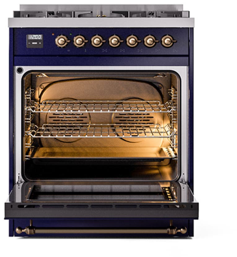 Ilve UN30QNMPMBBLP Midnight Blue With Bronze Knobs, Liquid Propane