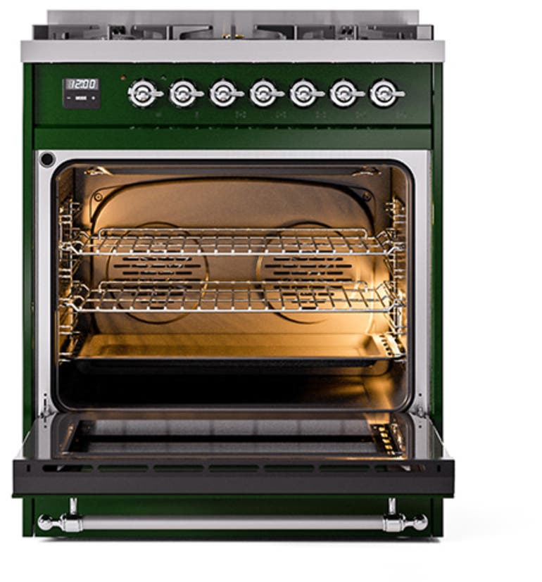 Ilve UN30QNMPEGCLP Emerald Green With Chrome Knobs, Liquid Propane