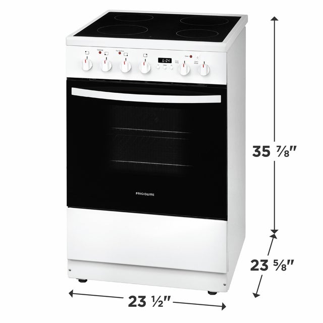 Frigidaire FCFE2425AW 24 Inch Freestanding Electric Range with 4 Smootht...