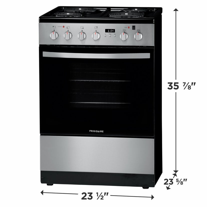 Frigidaire FFEH2422US 24 Inch Freestanding Electric Range with 4 Coil Bu...