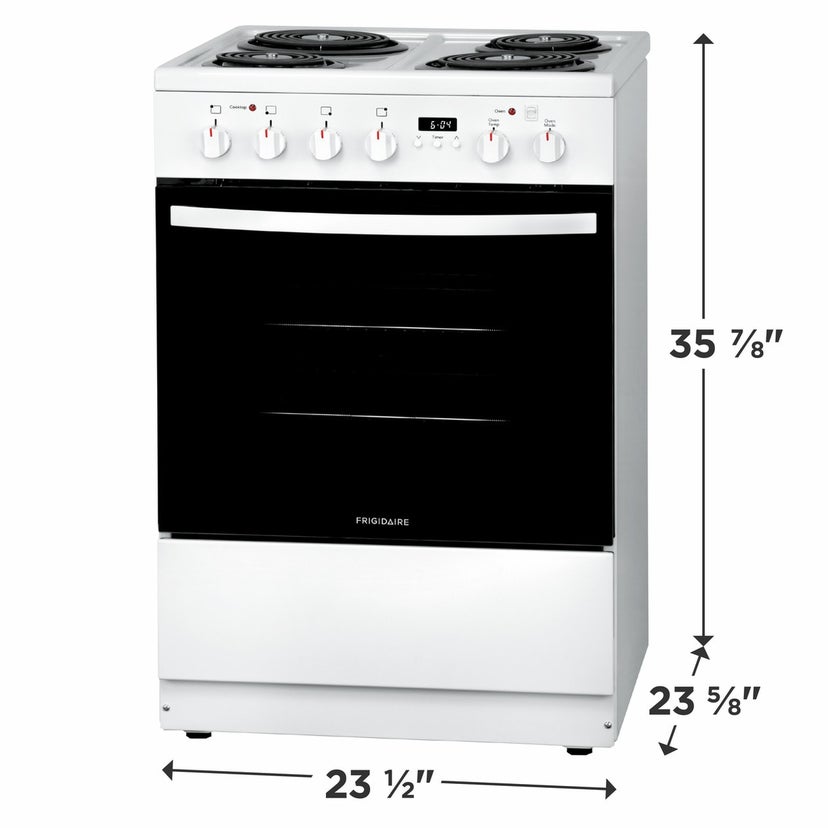 Frigidaire FFEH2422UW 24 Inch Freestanding Electric Range with 4 Coil Bu...