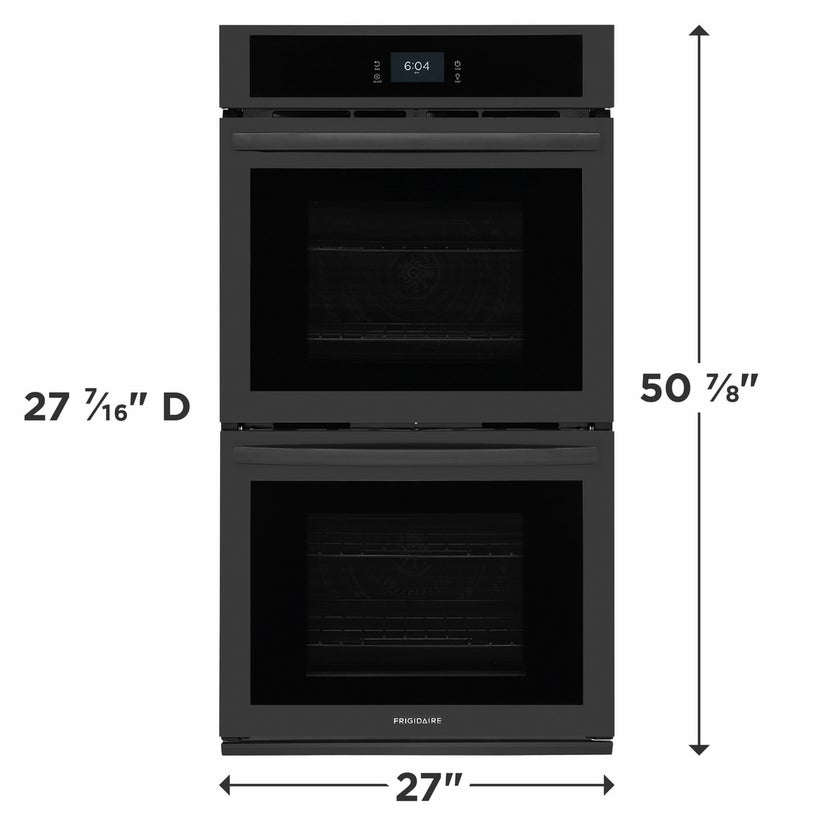 Frigidaire FCWD2727AB 27 Inch Double Electric Wall Oven with Fan Convect...