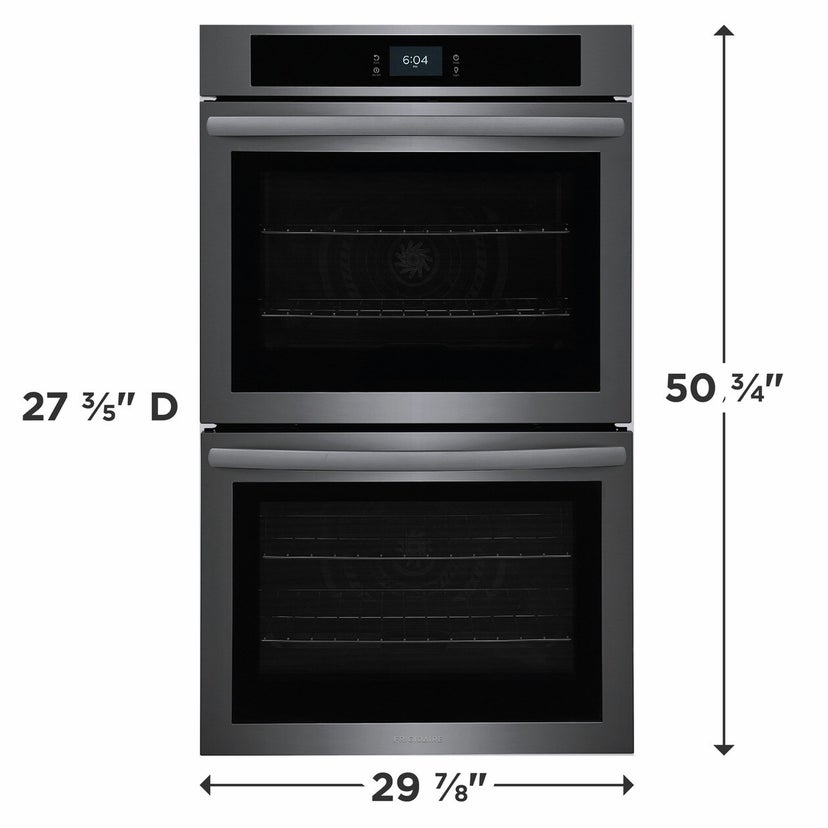 Frigidaire FCWD3027AD 30" Electric Double Wall Oven: Black Stainless Ste...