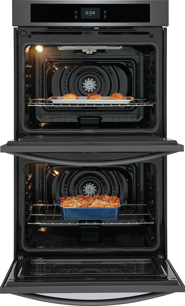 Frigidaire FCWD3027AD 30" Electric Double Wall Oven: Black Stainless Ste...