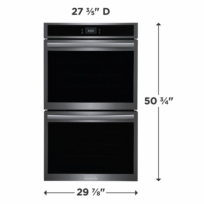 Frigidaire GCWD3067AD 30 Inch Double Electric Wall Oven with Air Fry, 10...