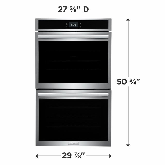 Frigidaire GCWD3067AF 30 Inch Double Electric Wall Oven with Air Fry, 10...