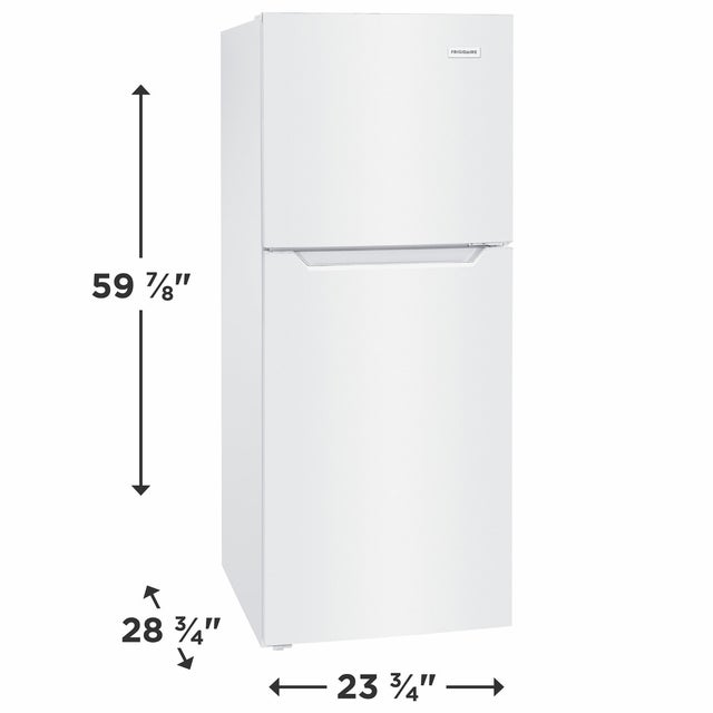 Frigidaire FFET1222UW 24 Inch Top Freezer Apartment-Size Refrigerator wi...