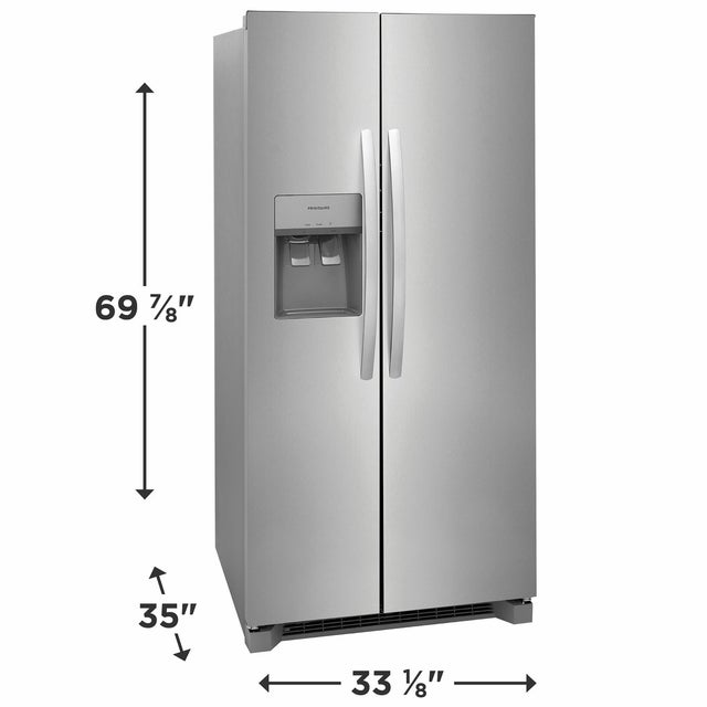 Frigidaire FRSS2323AS 33 Inch, 22.2 Cu. Ft. Freestanding Side-by-Side Re...