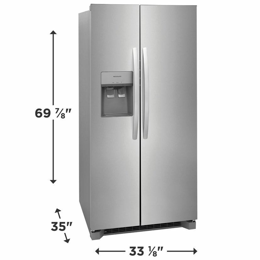 Frigidaire FRSS2323AS 33 Inch, 22.2 Cu. Ft. Freestanding Side-by-Side Re...