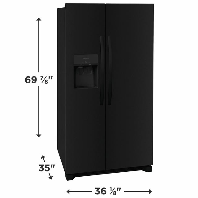 Frigidaire FRSS2623AB 36 Inch Freestanding Side by Side Refrigerator wit...