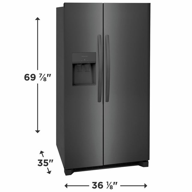 Frigidaire FRSS2623AD 36 Inch Freestanding Side by Side Refrigerator wit...