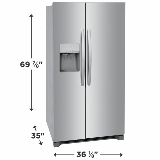 Frigidaire FRSS2623AS 36 Inch Freestanding Side by Side Refrigerator wit...