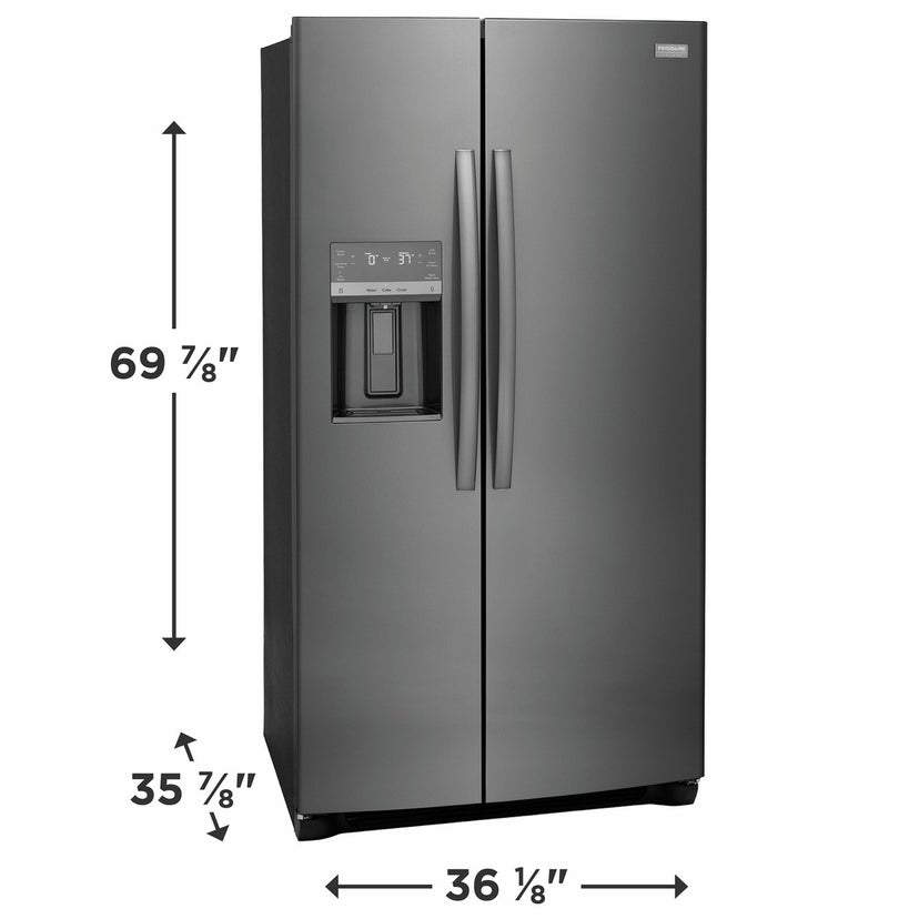 Frigidaire GRSS2652AD 36 Inch, 25.6 Cu. Ft. Freestanding Side by Side Re...