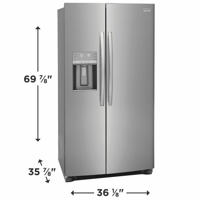 Frigidaire GRSS2652AF 36 Inch, 25.6 Cu. Ft. Freestanding Side by Side Re...