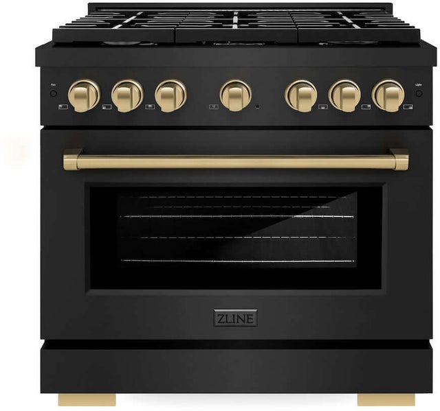 Zline SGRBZ36CB Autograph Edition 36 in. 5.2 cu. ft. 6 Burner Gas ...