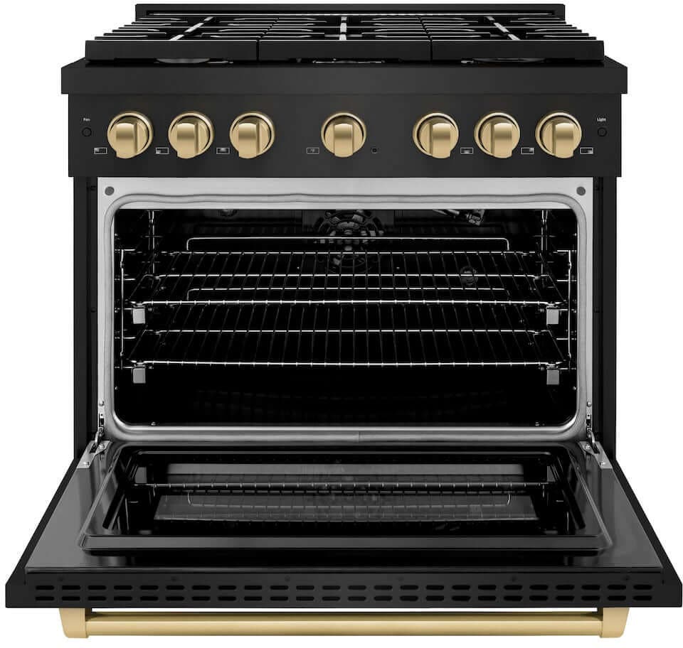 Zline SGRBZ36CB Black Stainless Steel And Champagne Bronze Accents