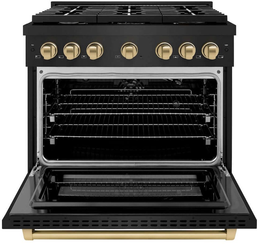 Zline SGRBZ36CB Autograph Edition 36 in. 5.2 cu. ft. 6 Burner Gas ...