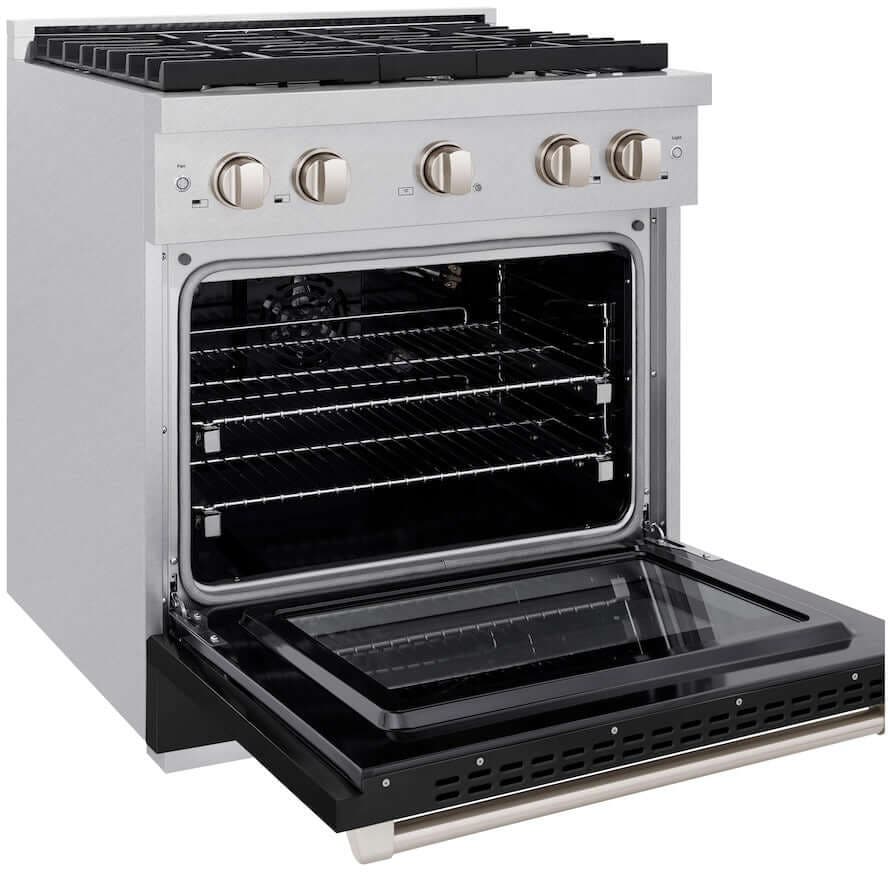 Zline SGRSBLM30 Durasnow Stainless Steel With Black Matte Door