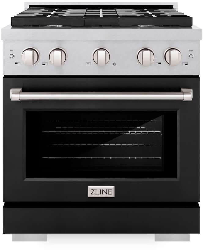 Zline SGRSBLM30 Durasnow Stainless Steel With Black Matte Door