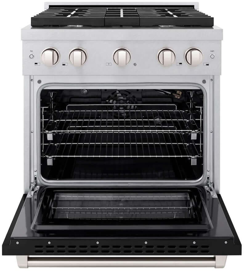 Zline SGRSBLM30 Durasnow Stainless Steel With Black Matte Door