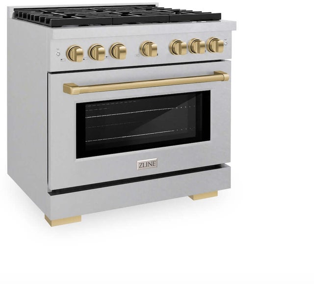 Zline SGRSZ36CB Autograph Edition 36 in. 5.2 cu. ft. 6 Burner Gas ...