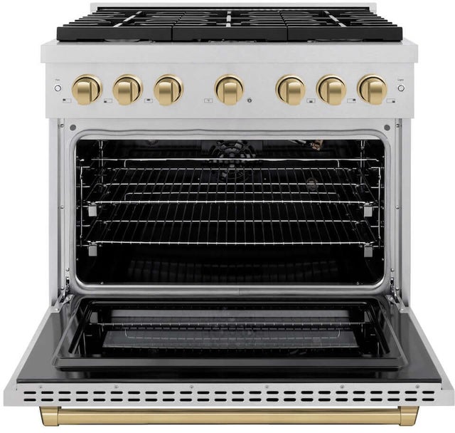 Zline SGRSZ36CB Autograph Edition 36 in. 5.2 cu. ft. 6 Burner Gas ...