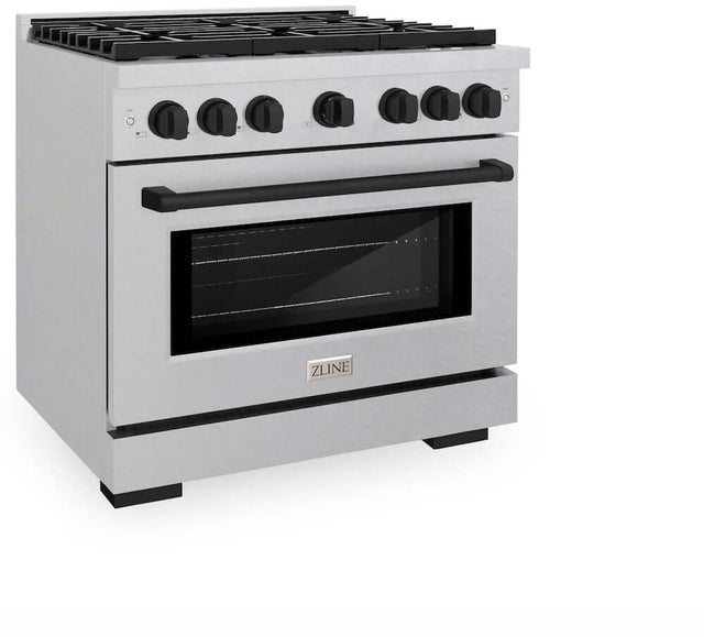 Zline SGRSZ36MB Autograph Edition 36 in. 5.2 cu. ft. 6 Burner Gas ...