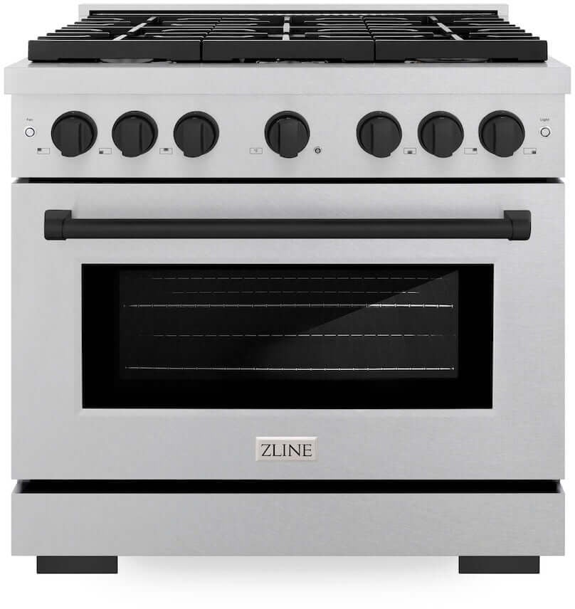 Zline SGRSZ36MB Autograph Edition 36 in. 5.2 cu. ft. 6 Burner Gas ...